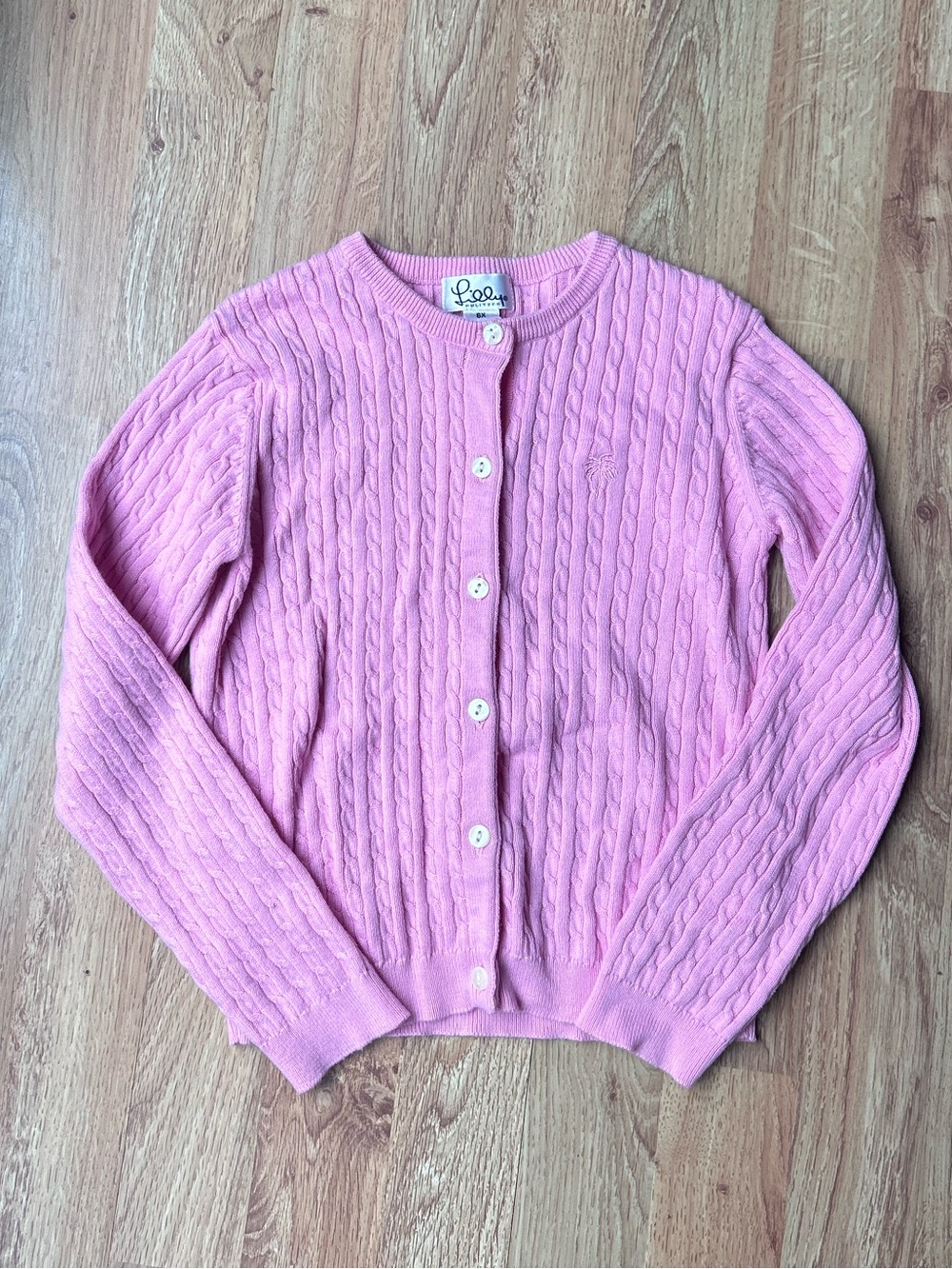 Lilly Pulitzer White Tag Cable Knit Cardigan Size 6x